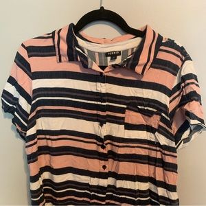 Torrid striped button down collared shirt